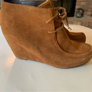 Dolce Vita Suede Moccasin Wedge Booties Shoes